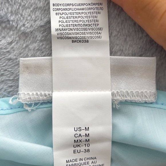 LA BLANCA Turquoise Ombré Oasis Back-Tie Side-Slit Cover-Up Dress Medium - 0015 - Picture 5 of 13